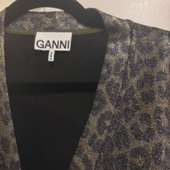NWOT GANNI Women's Black and Green Cardigan - Picture 3 of 5